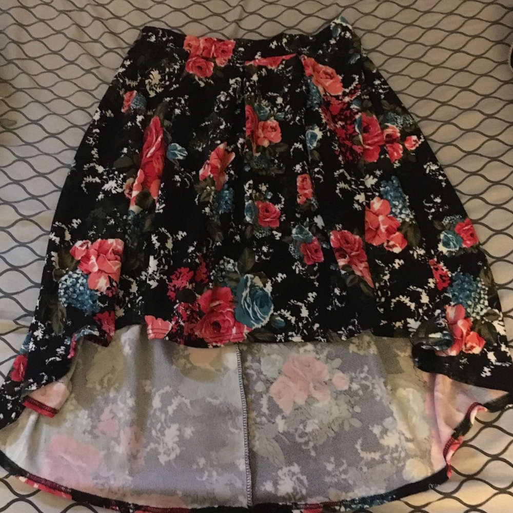 High low floral skirt